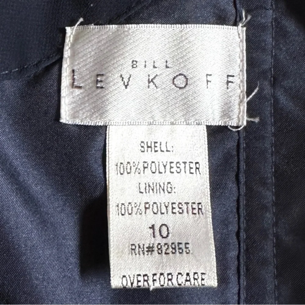 Bill Levkoff Navy Chiffon Pleated Maxi Dress 10 Formal Evening Bridesmaid Gown